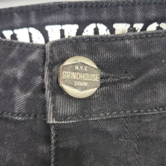 Grindhouse Distressed Black Jeans. - Picture 3 of 7